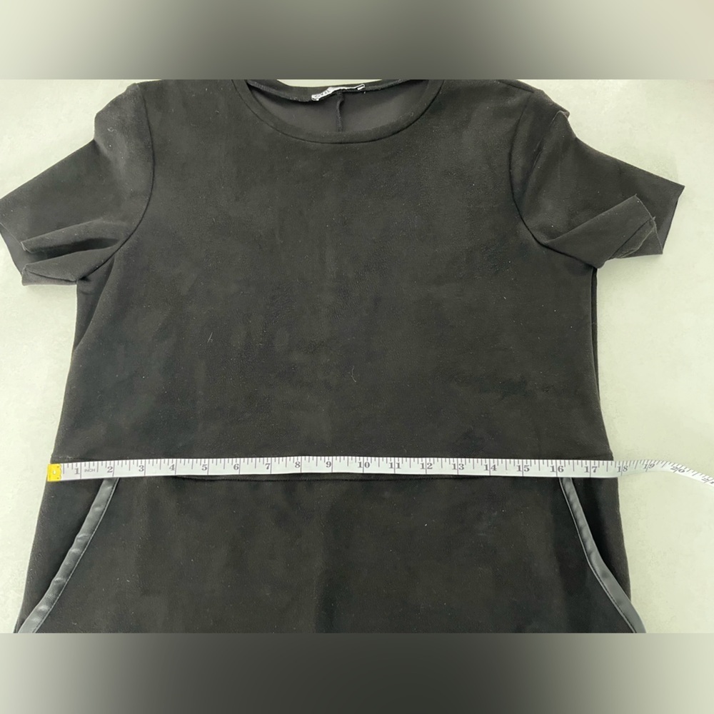 Zara/ Faux leather & suede/ Black midi dress/ Size US S - Picture 13 of 15